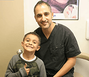 Ramsin Davoud with kid Patient